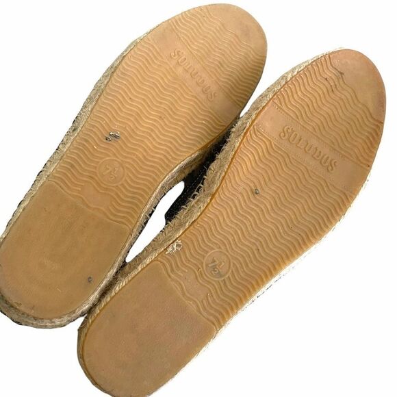 SOLUDOS Glitter Leather Slip-On Smoking Slippers Platform Espadrilles 7.5 - Picture 8 of 11